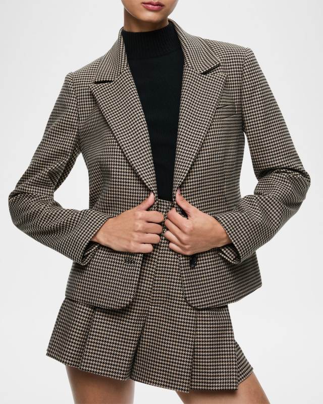 Persol Mini Houndstooth Notch Collar Blazer